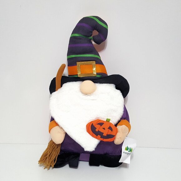 NEW RARE Evergreen Halloween Gnome Shaped Throw Pillow 10" x 17" - Picture 2 of 4